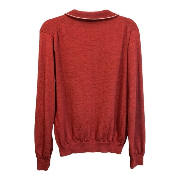 Black Saks Fifth Avenue 100% Wool 1/4 Zip Sweater Size Large AC1 - Picture 3 of 4